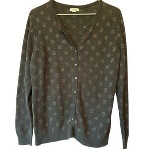 Old Navy Button Down Black Polka Dot Cardigan, Women's Large